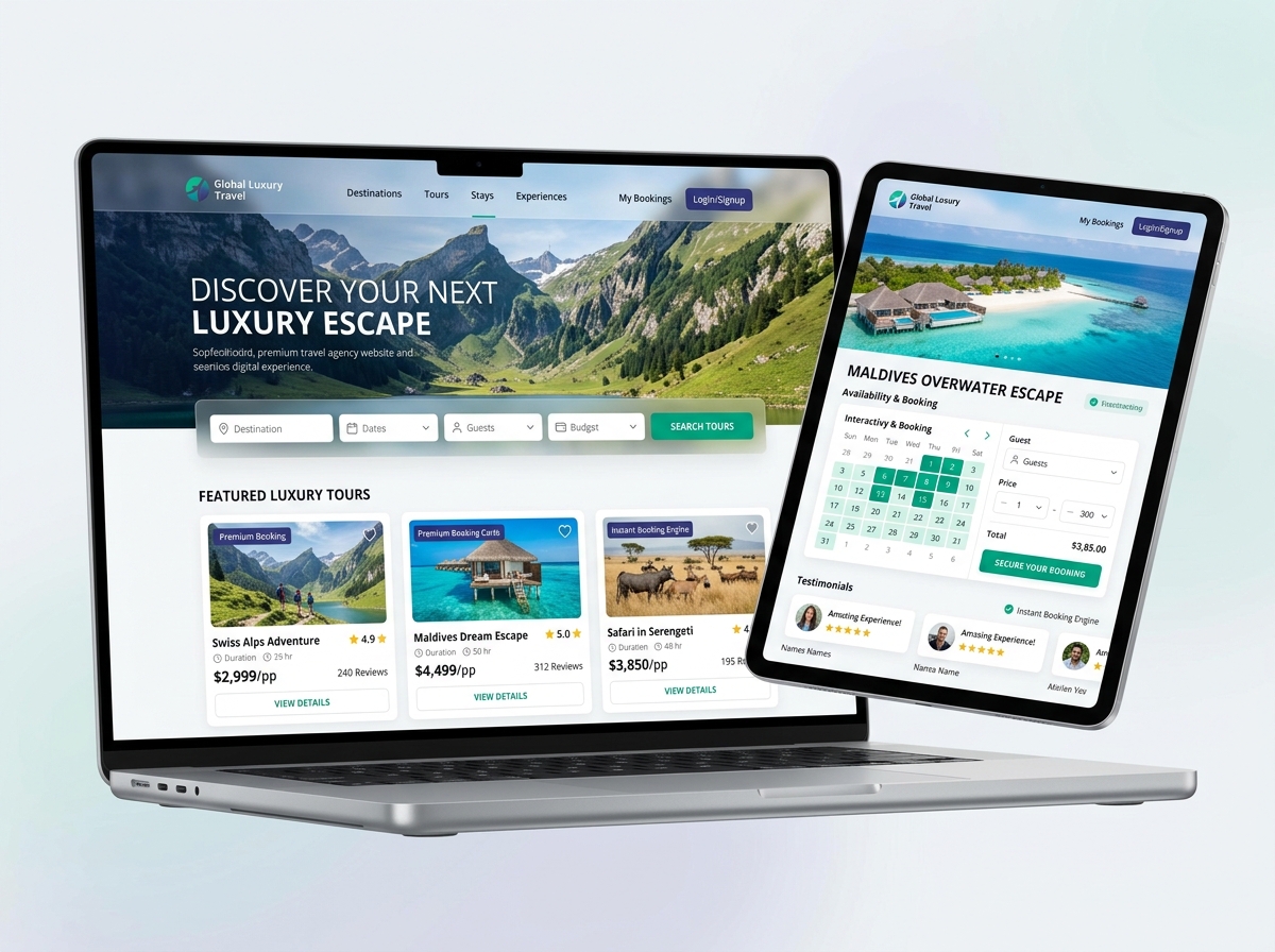 Thiết kế website du lịch, lữ hành và hệ sinh thái booking tự động chuẩn SEO